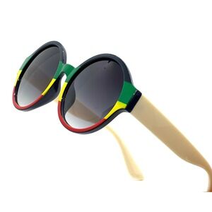 Sunglasses Round Circle Frame Red Yellow Green Novelty Funky Shades‎ Light Retro